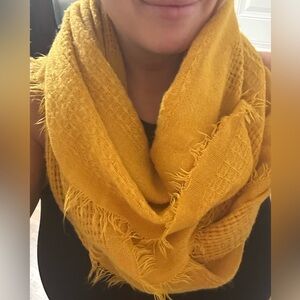Yellow Fringed Scarf